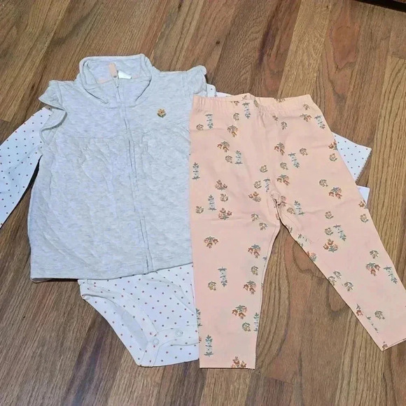 Carter's 3 piece vest floral set - Picture 1 of 4
